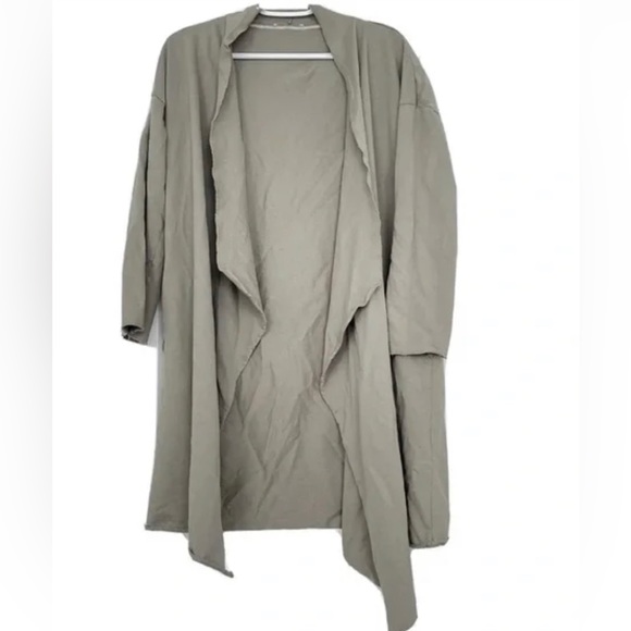 Zara Trafaluc Sweater Open Front Green Size S Waterfall Drape Front - Picture 2 of 5